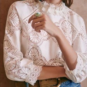 {Sézane} NWT Bacall Blouse in Ecru 34/UK6/US2